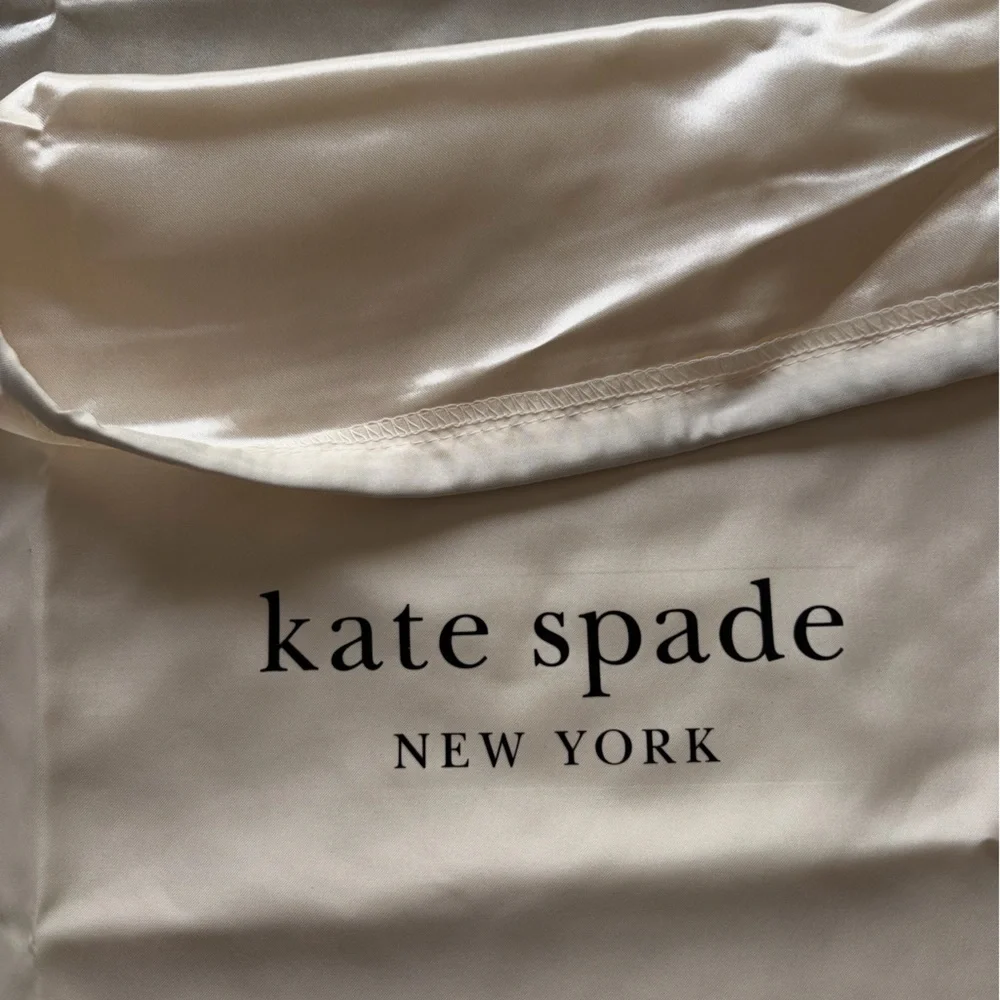kate spade Cream Drawstring Dust Bag with Black Ties